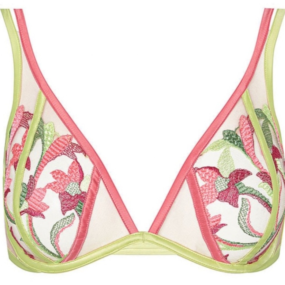 For Love & Lemons Petunia Embroidered Underwire Bra 36C, 38C, 38D NWT